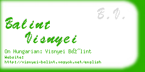 balint visnyei business card